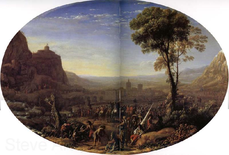 Gellee Claude,dit le Lorrain Le Pas de Suze force par Louis XIII France oil painting art